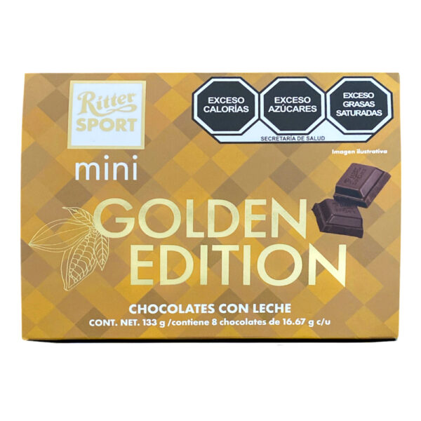 Estuche Mini Ritter Sport Golden Edition 2 Pack con 8 piezas y 133 grs. c/u