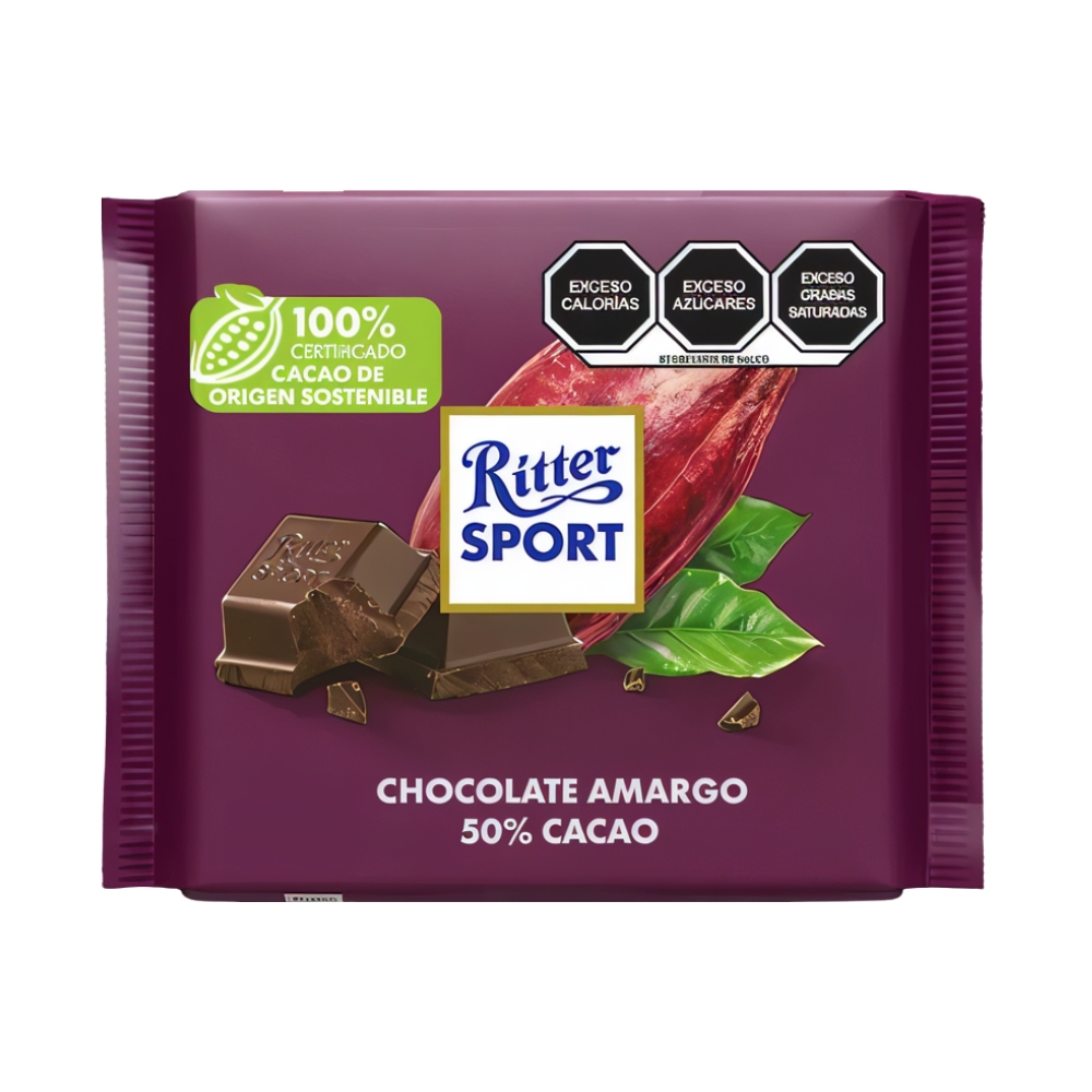 Chocolate Ritter Sport 50% cocoa 100 grs. 1 pieza