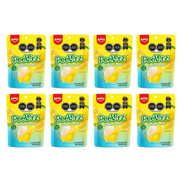 Gomitas Peelerz Limón Pack con 8 piezas de 65 grs. c/u